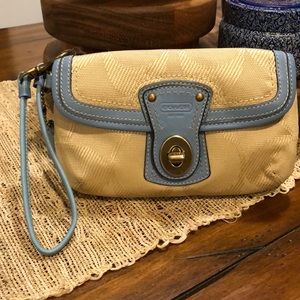 Coach signature print wristlet